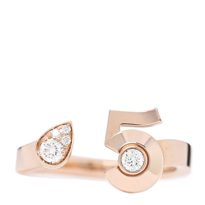 Chanel 18K Beige Gold Diamond Extrait de No 5 Ring 52 6 1 of 6