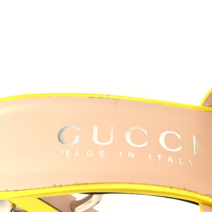 Gucci Satin Embellished Shawana High Heel Slide Sandals 37 Shine Yellow 9 of 10
