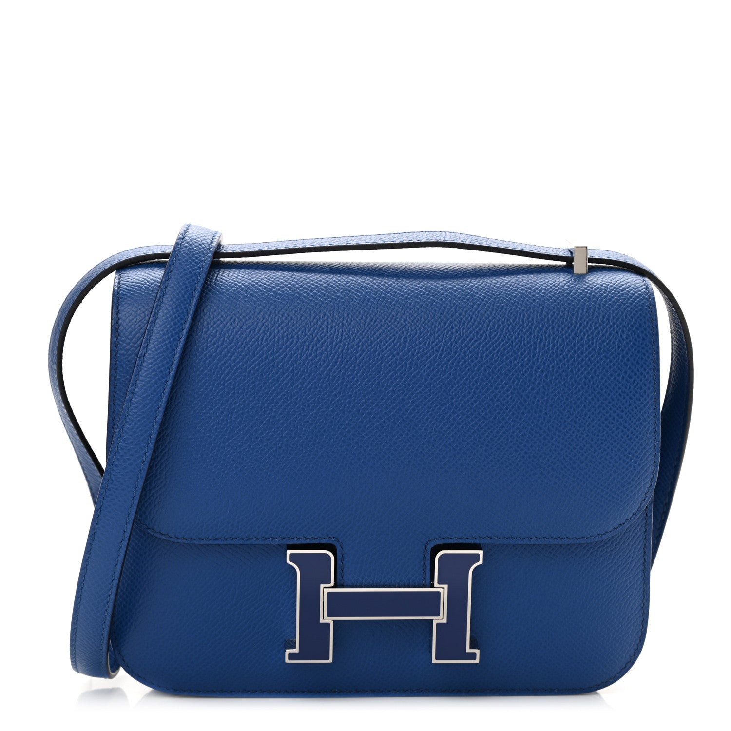 Hermes Epsom Enamel Constance 18 Bleu France 1 of 10