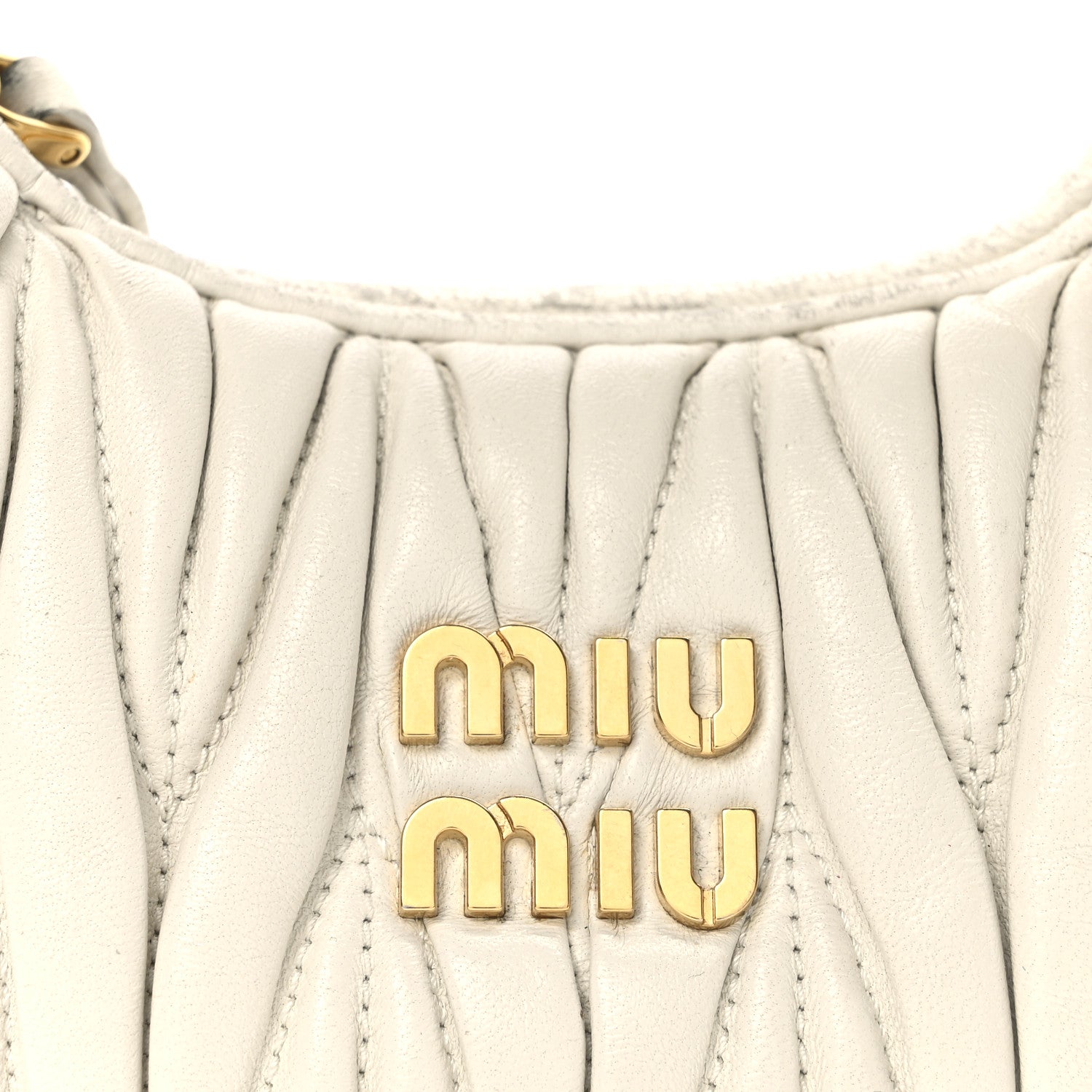 Miu Miu Nappa Matelasse Mini Wander Hobo White 9 of 11