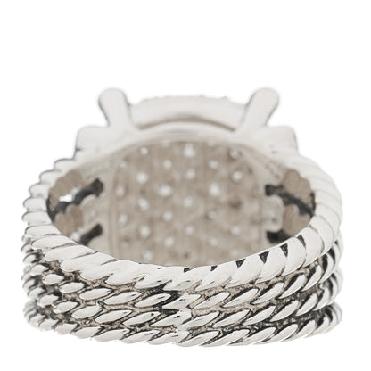 David Yurman Sterling Silver Diamond 16mm Wheaton Ring 54 7 4 of 5
