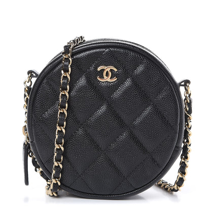 Chanel Caviar Quilted Round Clutch With Chain Black 1 of 9