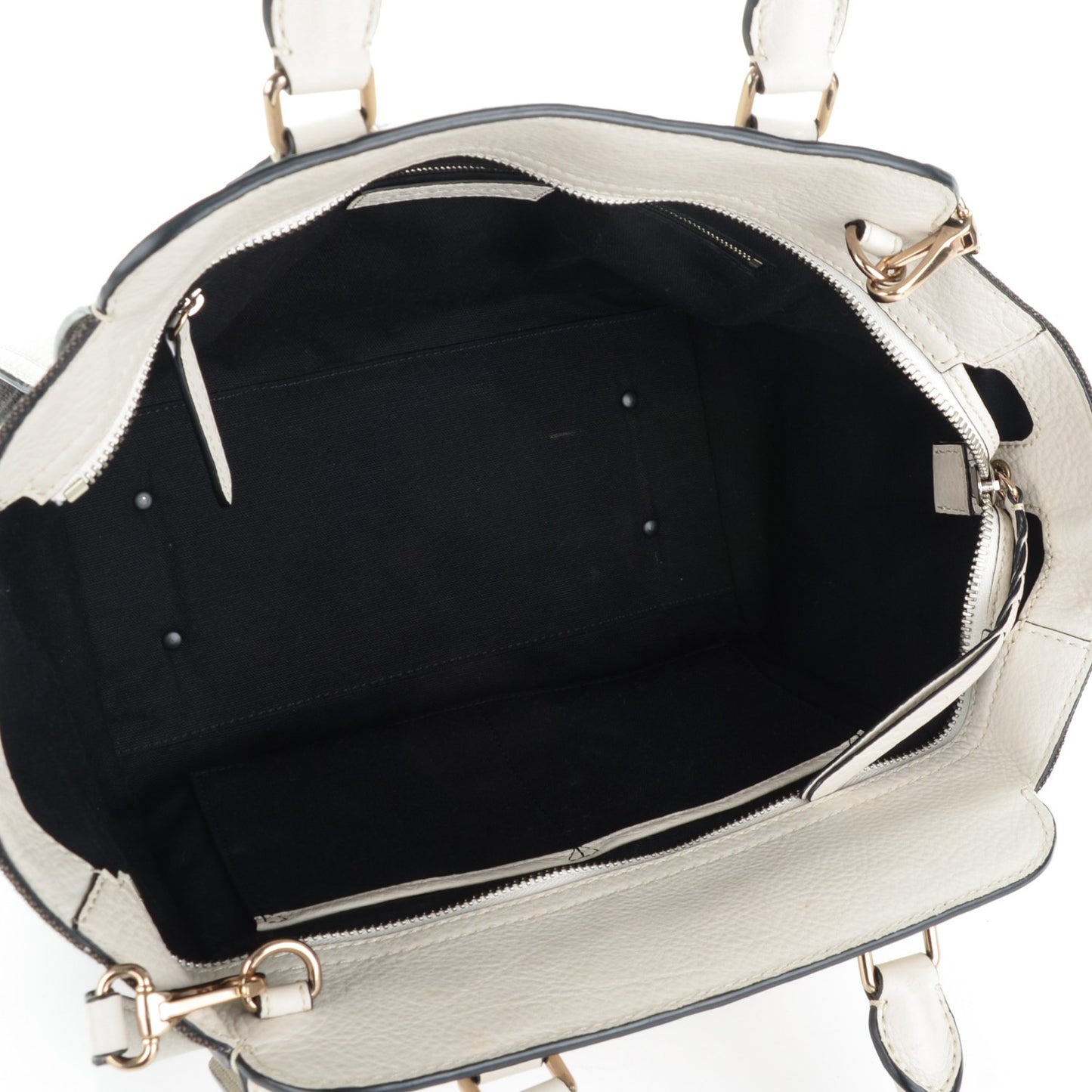 Mega Check Grained Calfskin Medium Harcourt Satchel White
