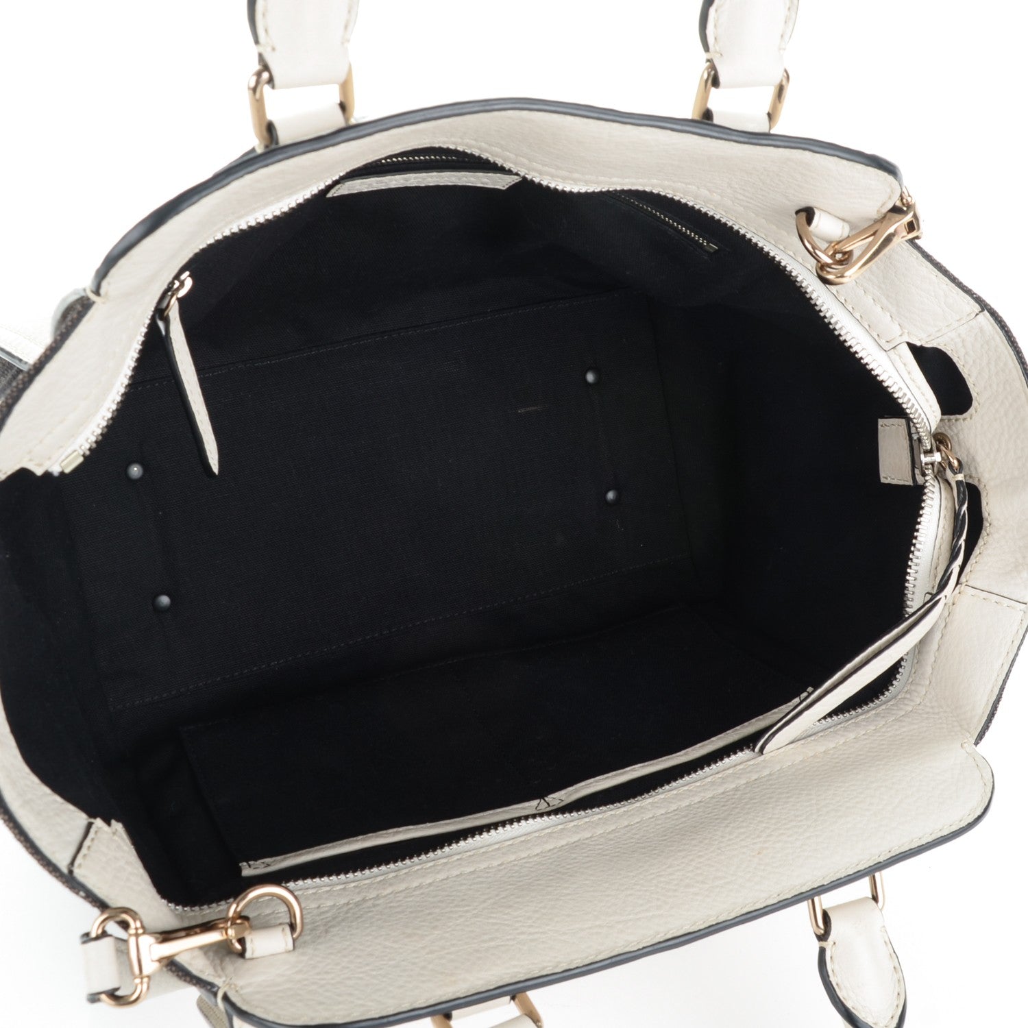 Burberry Mega Check Grained Calfskin Medium Harcourt Satchel White 5 of 8