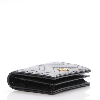 Gucci Calfskin Matelasse GG Marmont Card Case Wallet Black 4 of 8