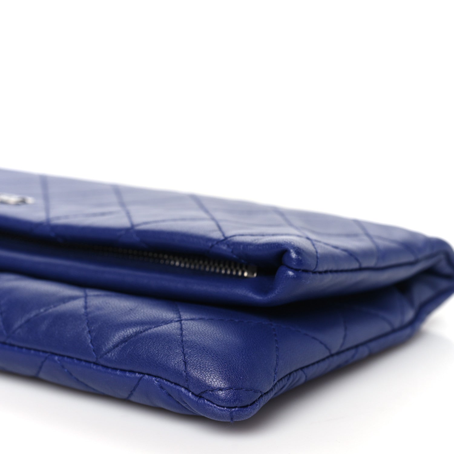 Chanel Lambskin Quilted CC Beauty Clutch Blue 10 of 10