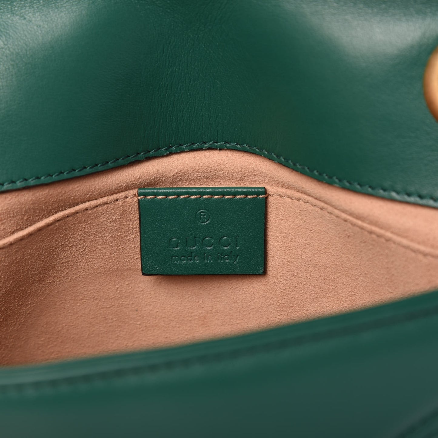 Calfskin Matelasse Mini GG Marmont Shoulder Bag Emerald Green