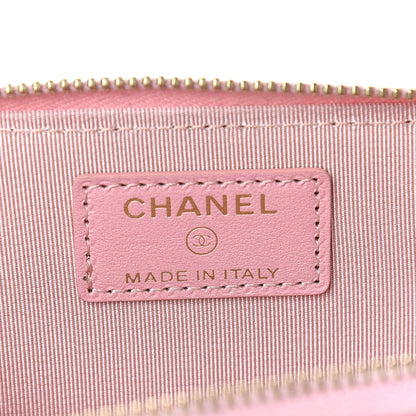 Chanel Iridescent Caviar Quilted Zipped Key Holder Case Rose Pink 6 of 8