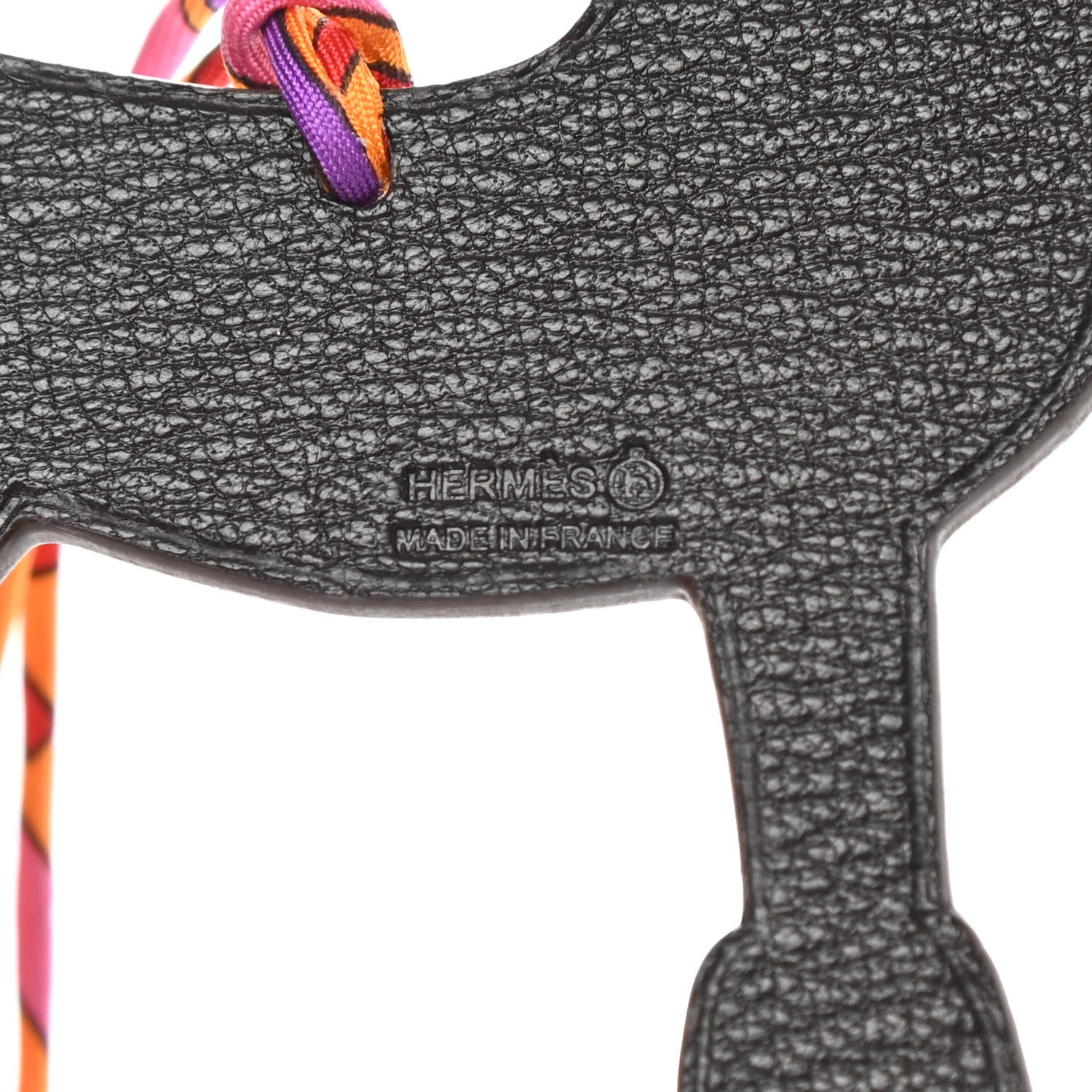 Hermes Chevre Mysore Togo Petit H Bag Charm Horse GM Plomb 3 of 4