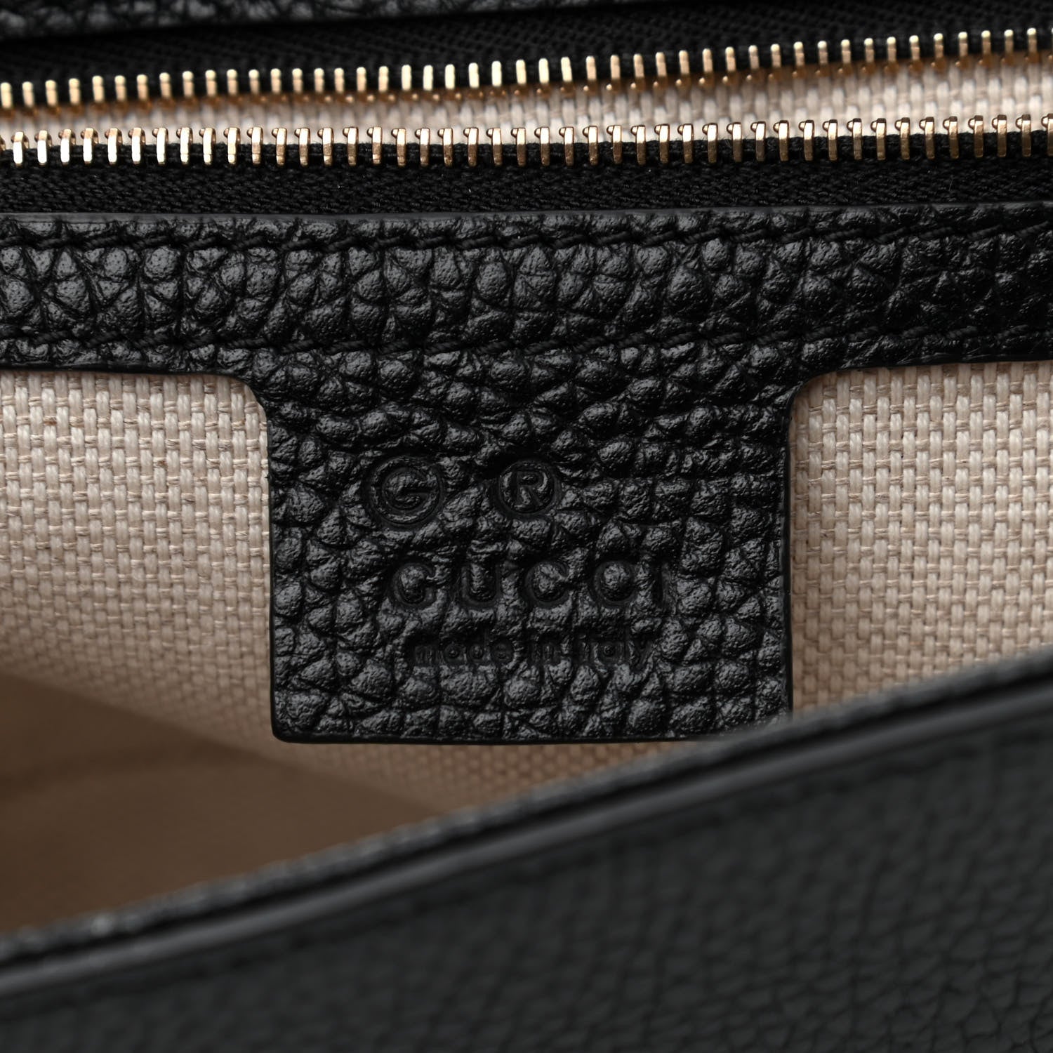 Gucci Pebbled Calfskin Medium Soho Flap Crossbody Black 6 of 10