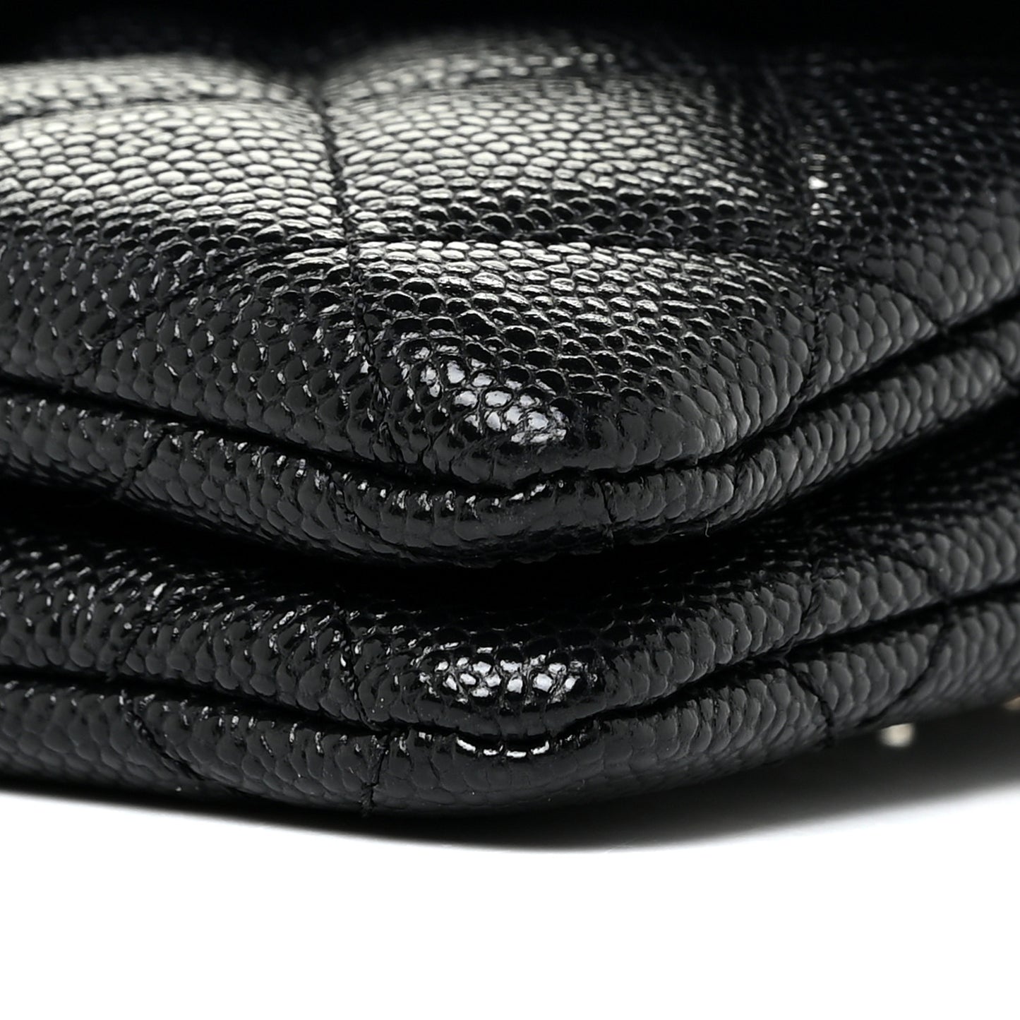 Shiny Caviar Pick Me Up Flap Belt Bag Black