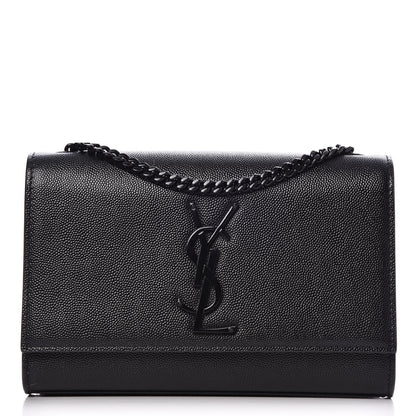 Saint Laurent Grain De Poudre Small Monogram Kate Satchel Black 1 of 6
