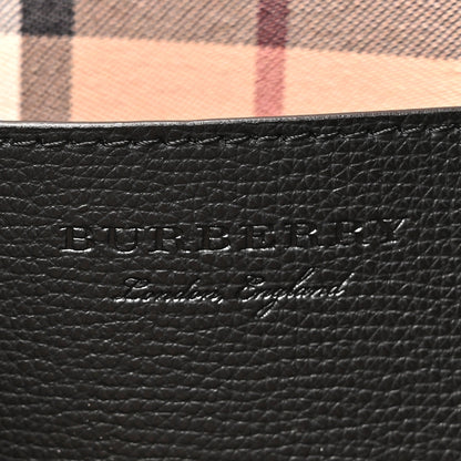 Burberry Grainy Calfskin Haymarket Check Medium Ardwell Zip Tote Black 6 of 15
