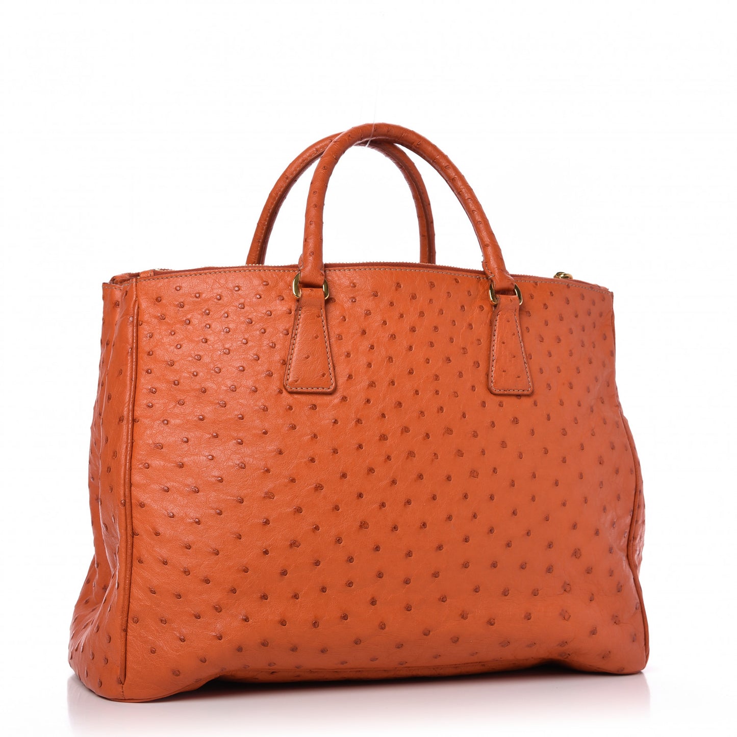 Ostrich Double Zip Tote Papaya