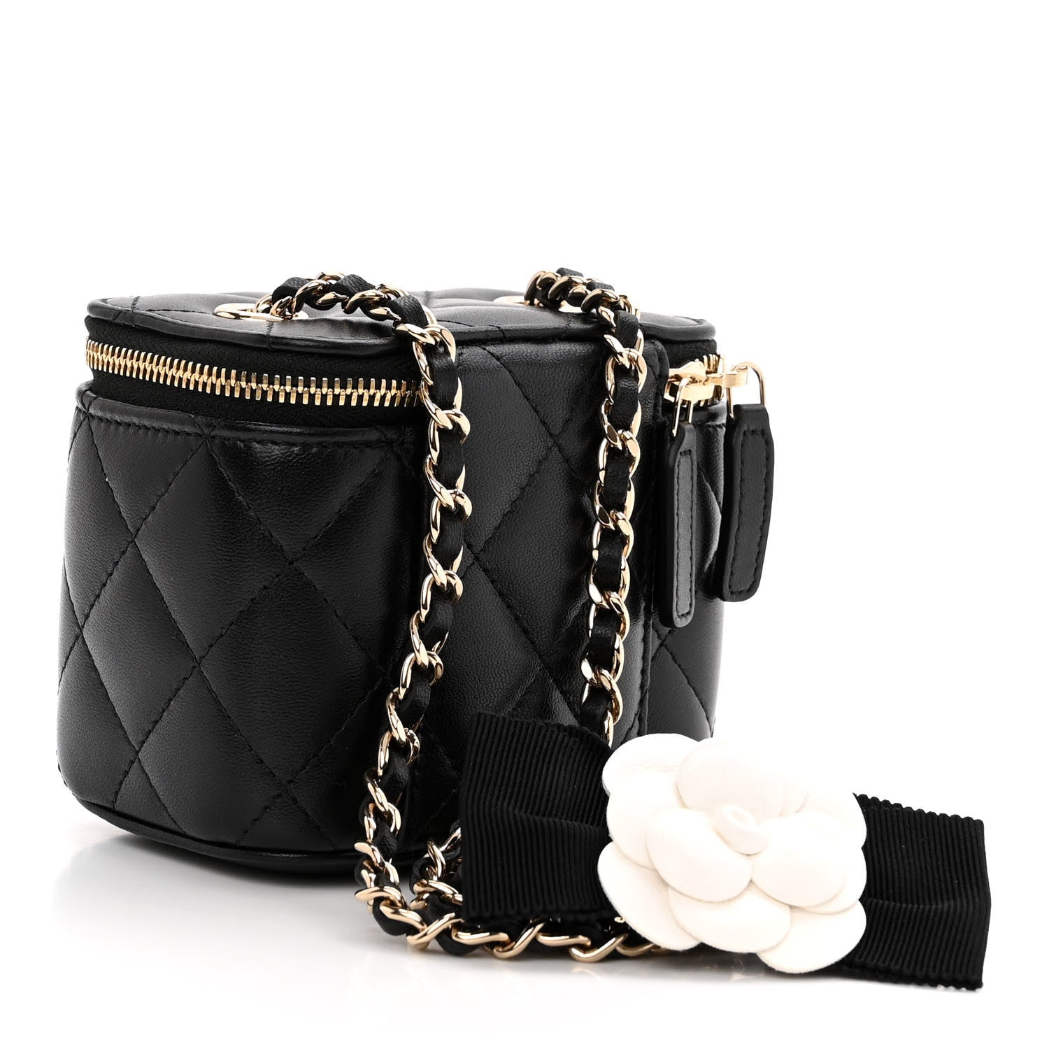 Chanel Lambskin Quilted My Chanel Lady Vanity Case With Chain Black 3 of 11