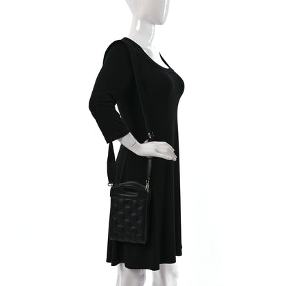 Gucci Nylon Calfskin Enamel GG Matelasse Mini Top Slip Handle Crossbody Bag Black 2 of 8