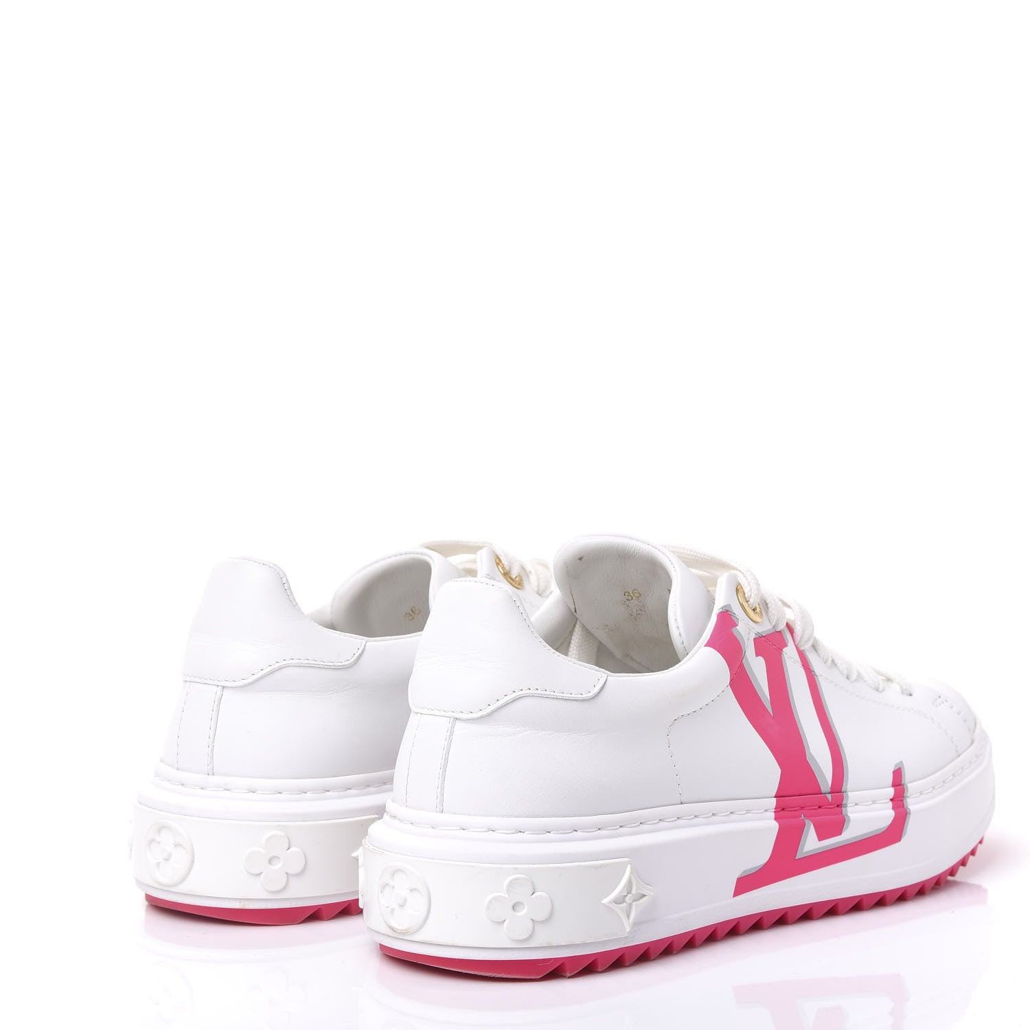 Louis Vuitton Monogram Time Out Sneakers 36 White Rose 4 of 8