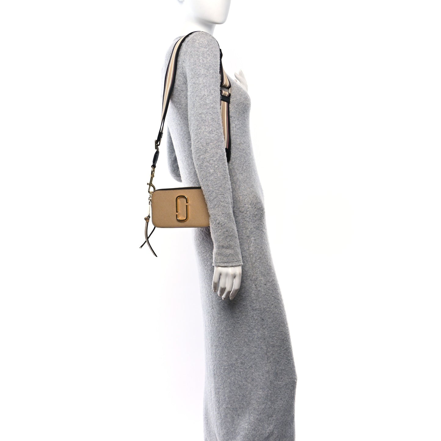 Saffiano Small Snapshot Camera Bag Beige Pink Multicolor