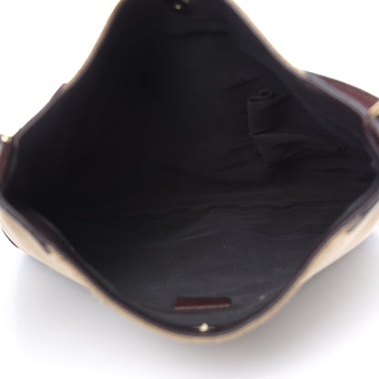 Gucci Canvas Signature Hobo Shoulder Bag Dark Brown 5 of 13
