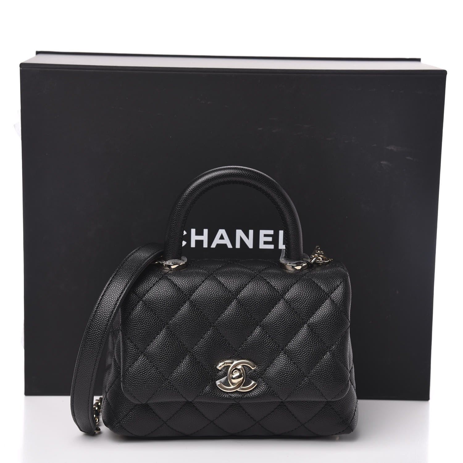 Chanel Caviar Quilted Extra Mini Coco Handle Flap Black 11 of 11