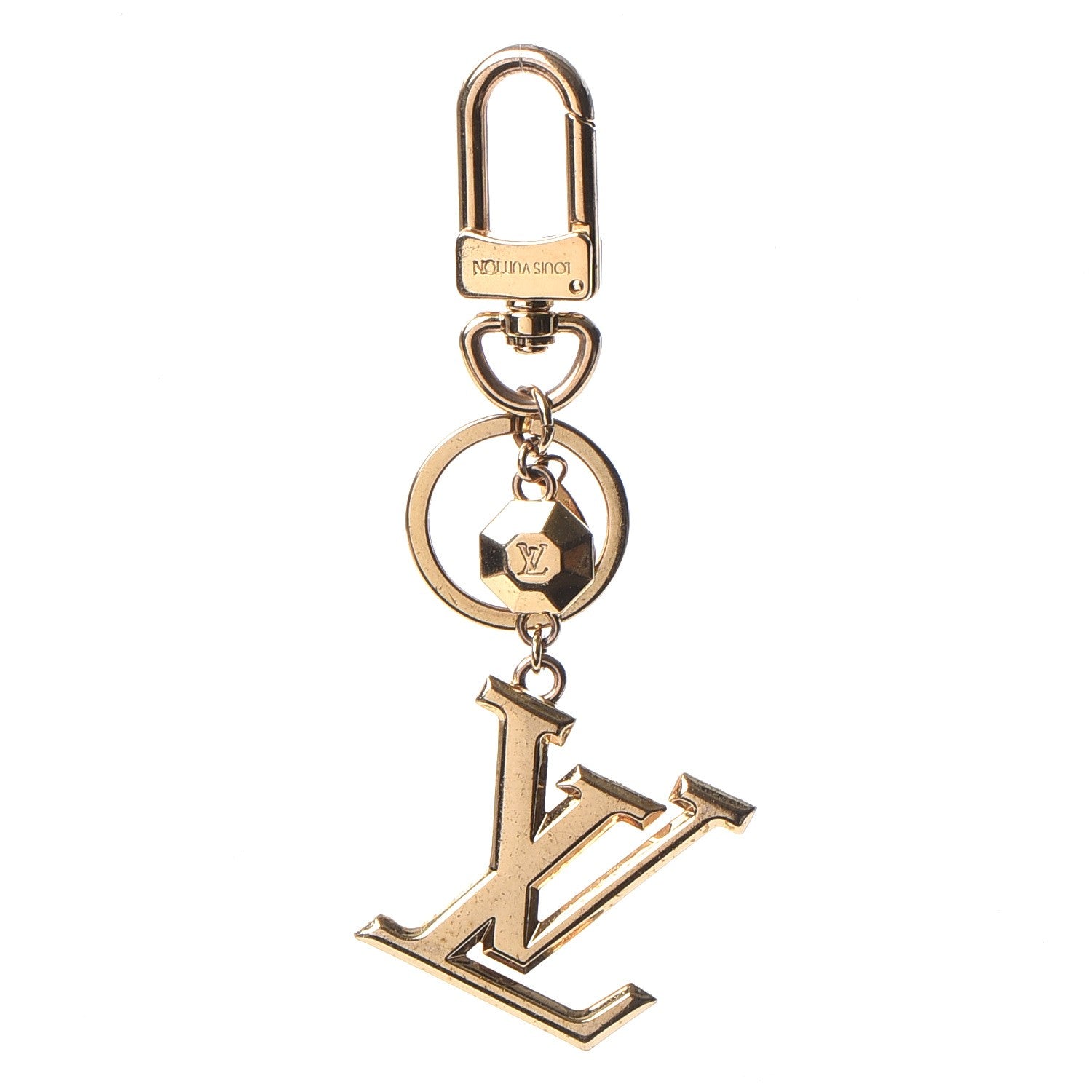 Louis Vuitton LV Facettes Bag Charm Key Holder Gold 1 of 6