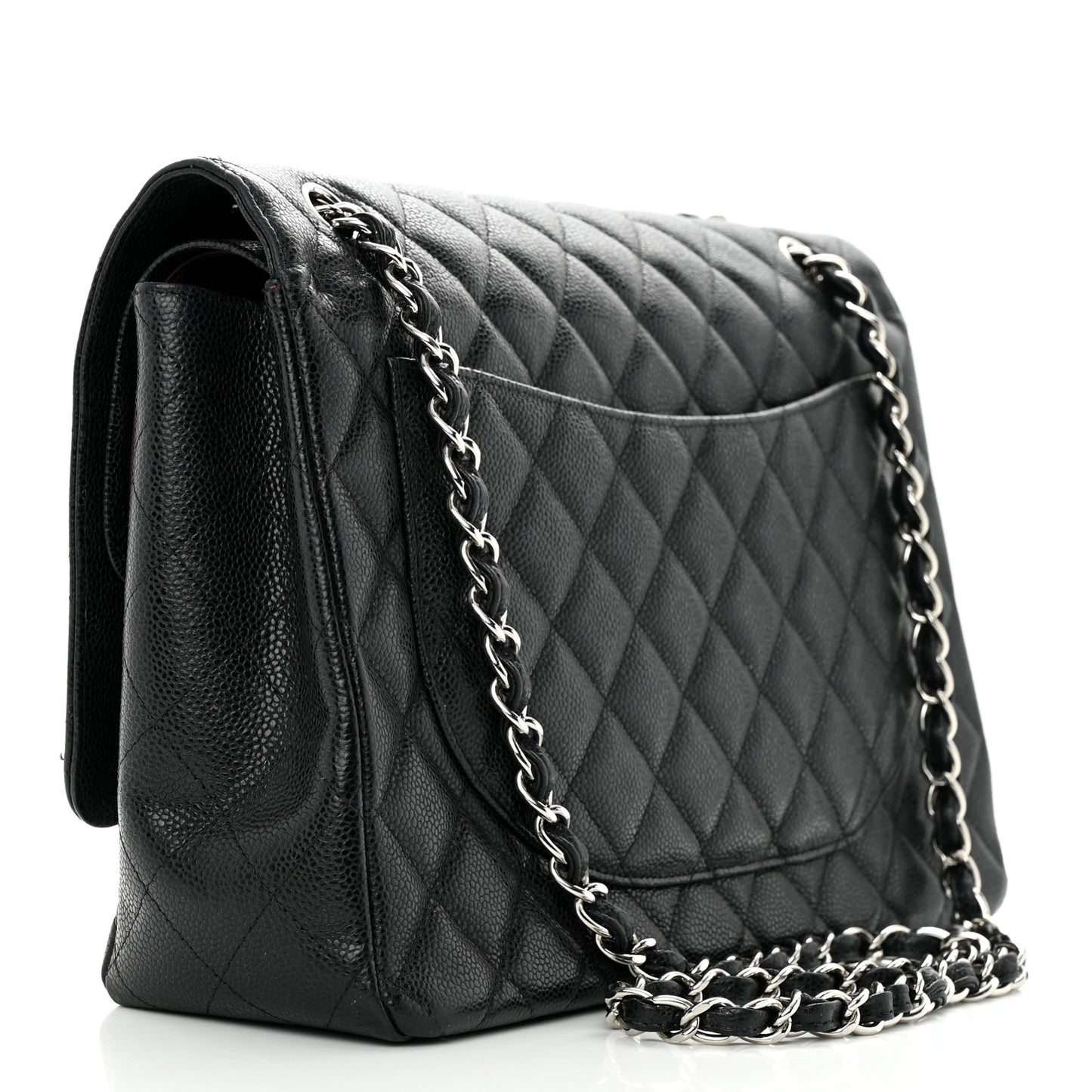 Caviar Quilted Maxi Double Flap Black