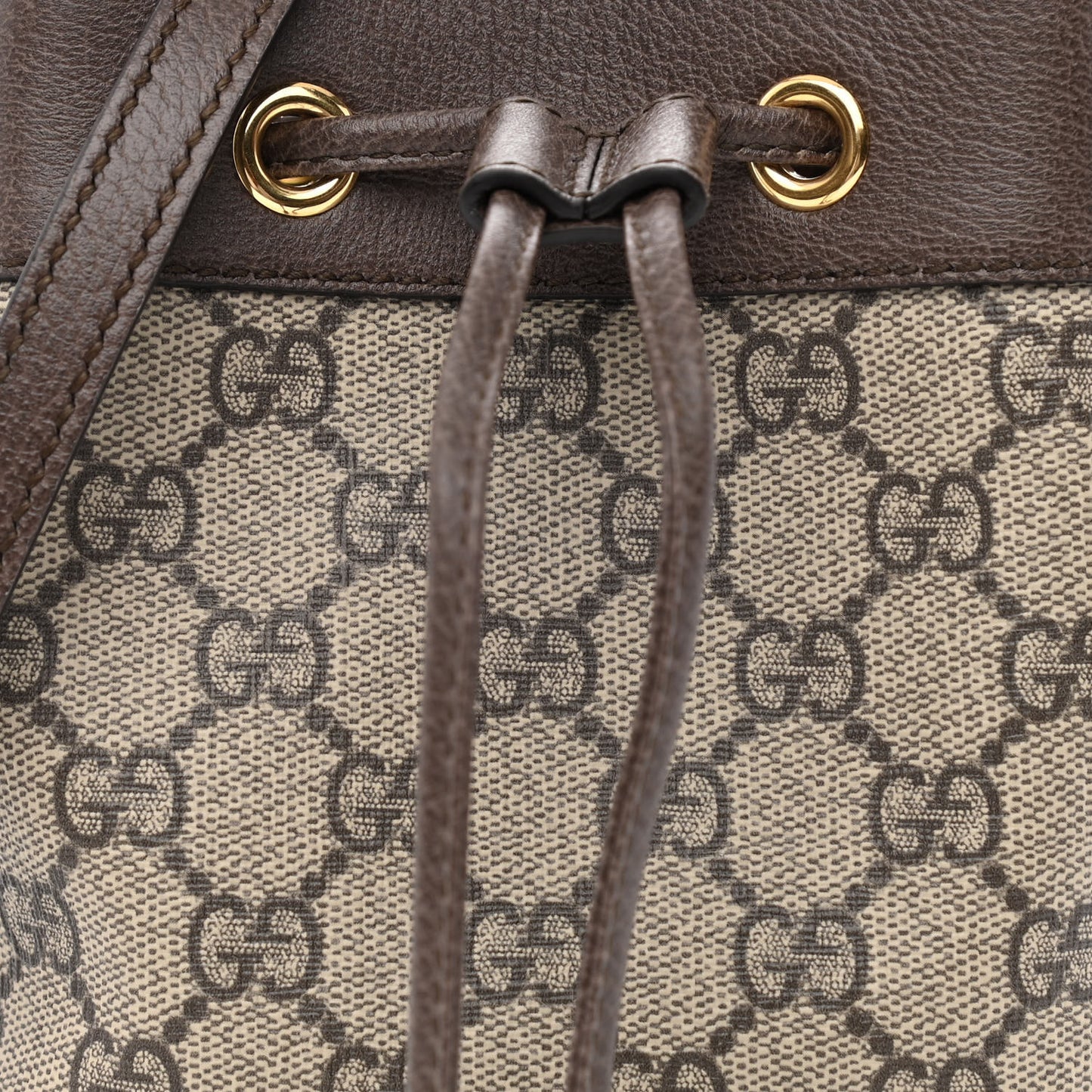 GG Supreme Monogram Web Mini Ophidia Bucket Bag Brown