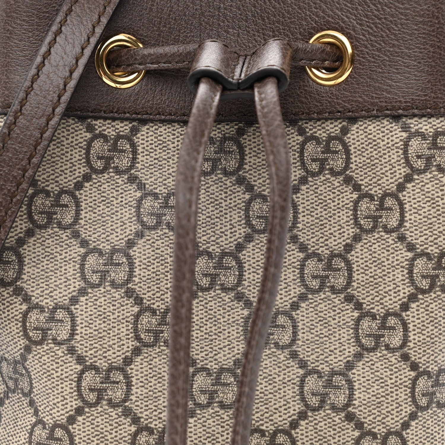 Gucci GG Supreme Monogram Web Mini Ophidia Bucket Bag Brown 8 of 10