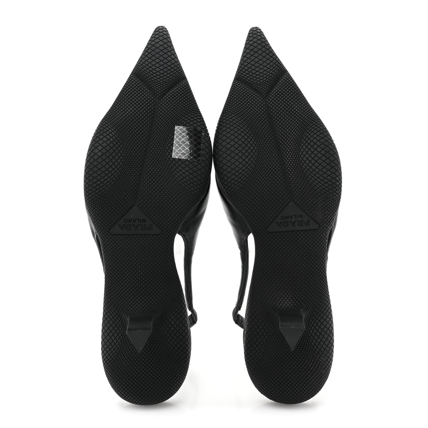 Spazzolato Triangle Logo Pointed Toe 45mm Slingback Pumps 38 Black