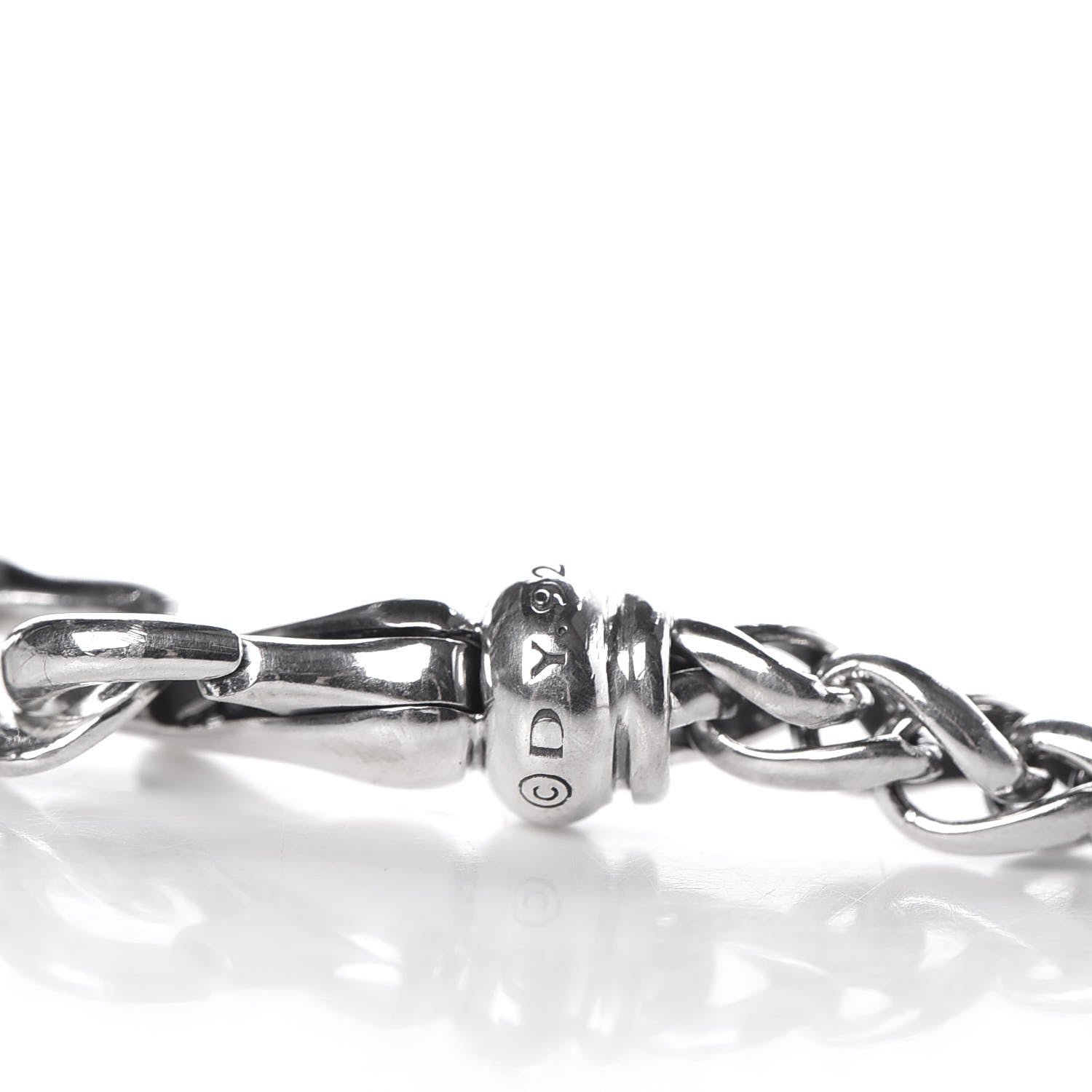 David Yurman Sterling Silver Diamond 16mm Labyrinth Pendant Necklace 7 of 8