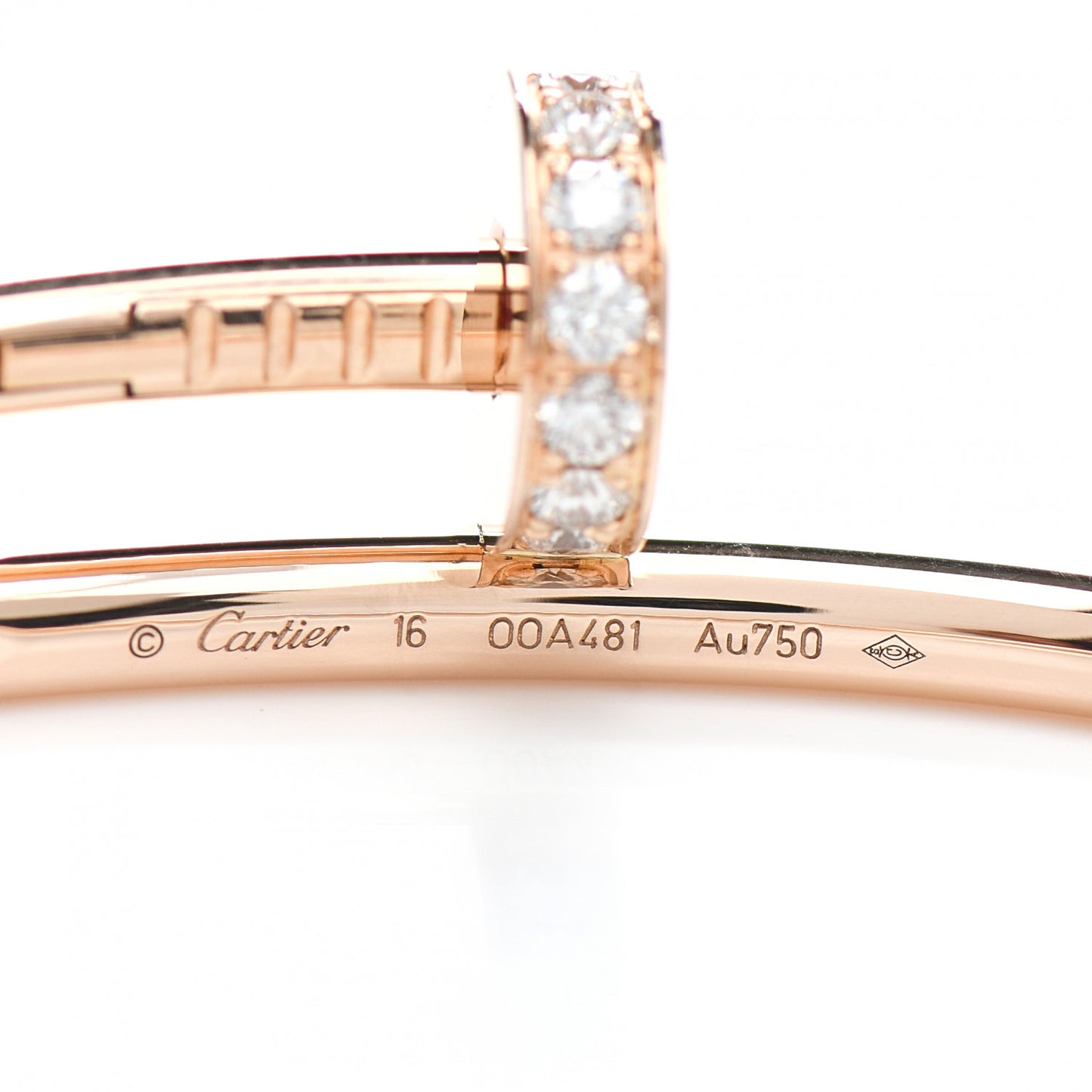 18K Pink Gold Diamond Juste Un Clou Bracelet 16