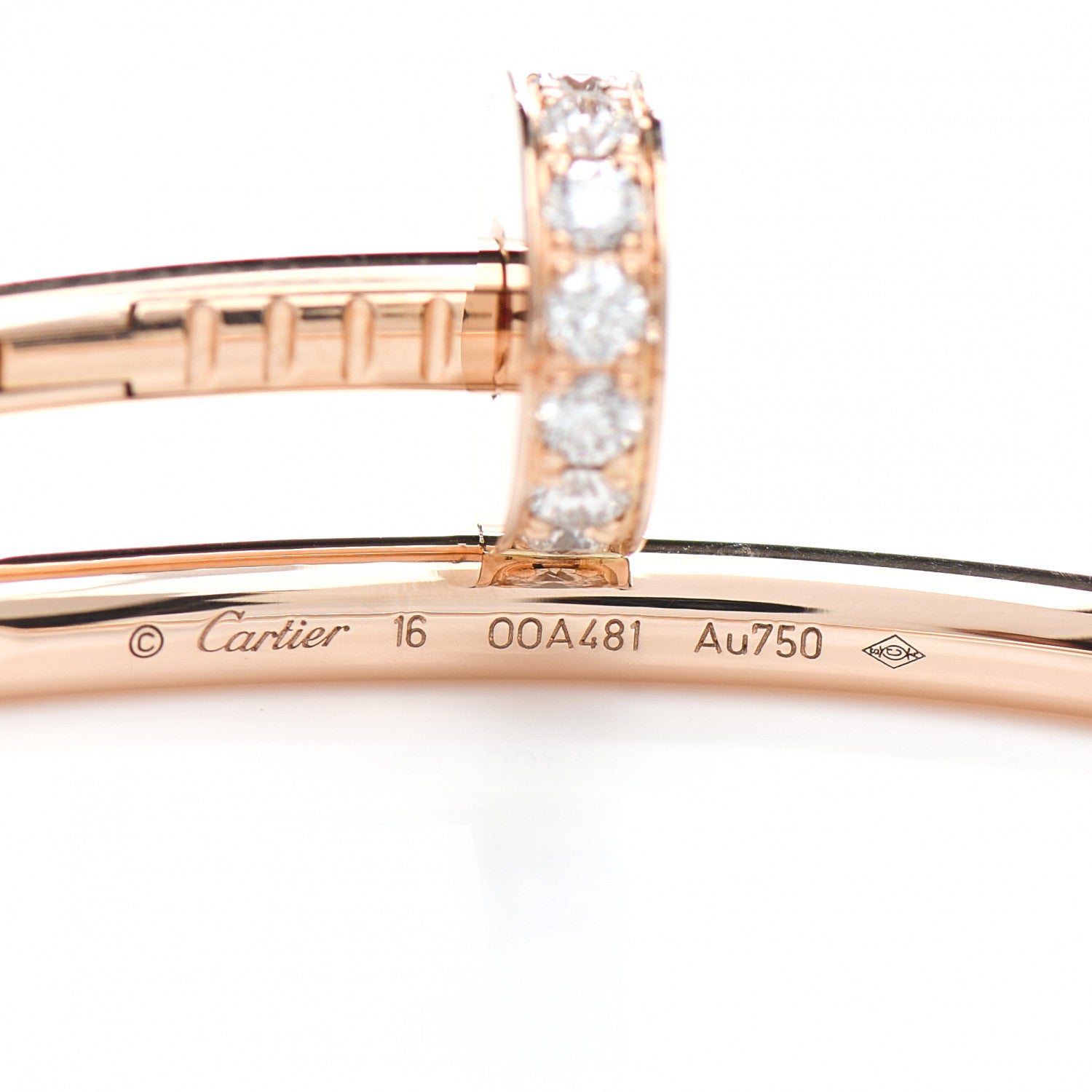 Cartier 18K Pink Gold Diamond Juste Un Clou Bracelet 16 3 of 4