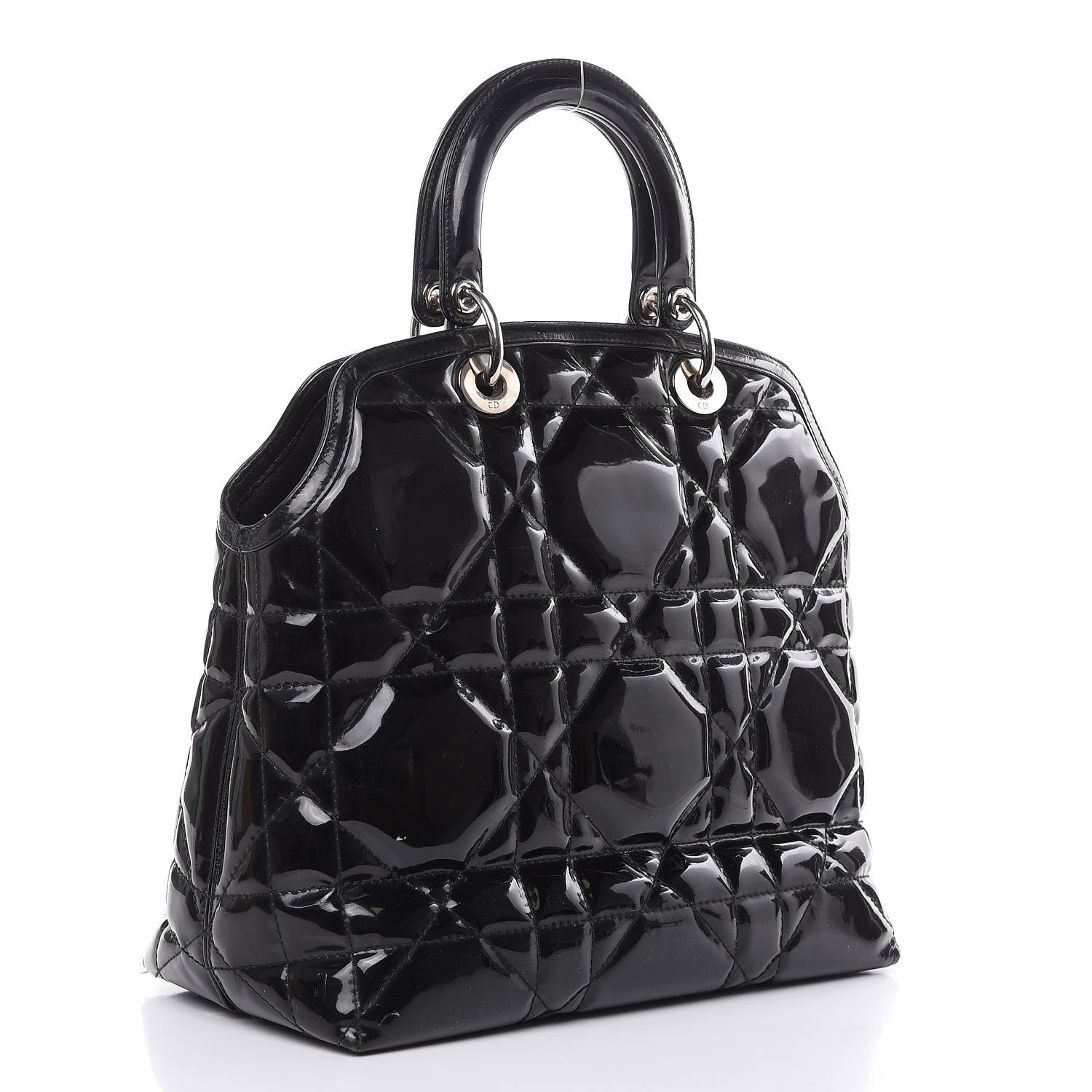Christian Dior Patent Cannage Medium Granville Tote Black 3 of 16