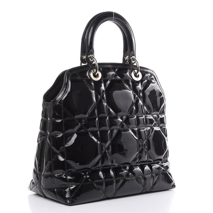 Christian Dior Patent Cannage Medium Granville Tote Black 3 of 16