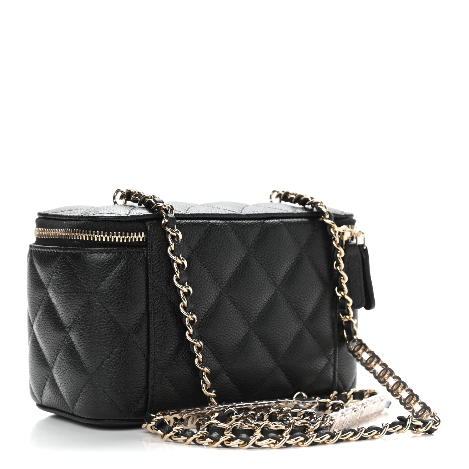 Chanel Caviar Quilted Small Tiny CC Vanity Case With Chain Black 3 of 10