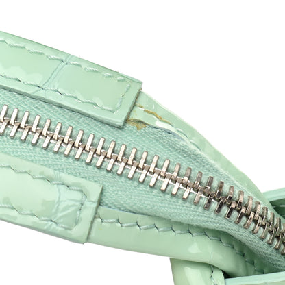 Balenciaga Patent Crocodile Embossed Classic Silver Hardware Nano City Light Green 12 of 15