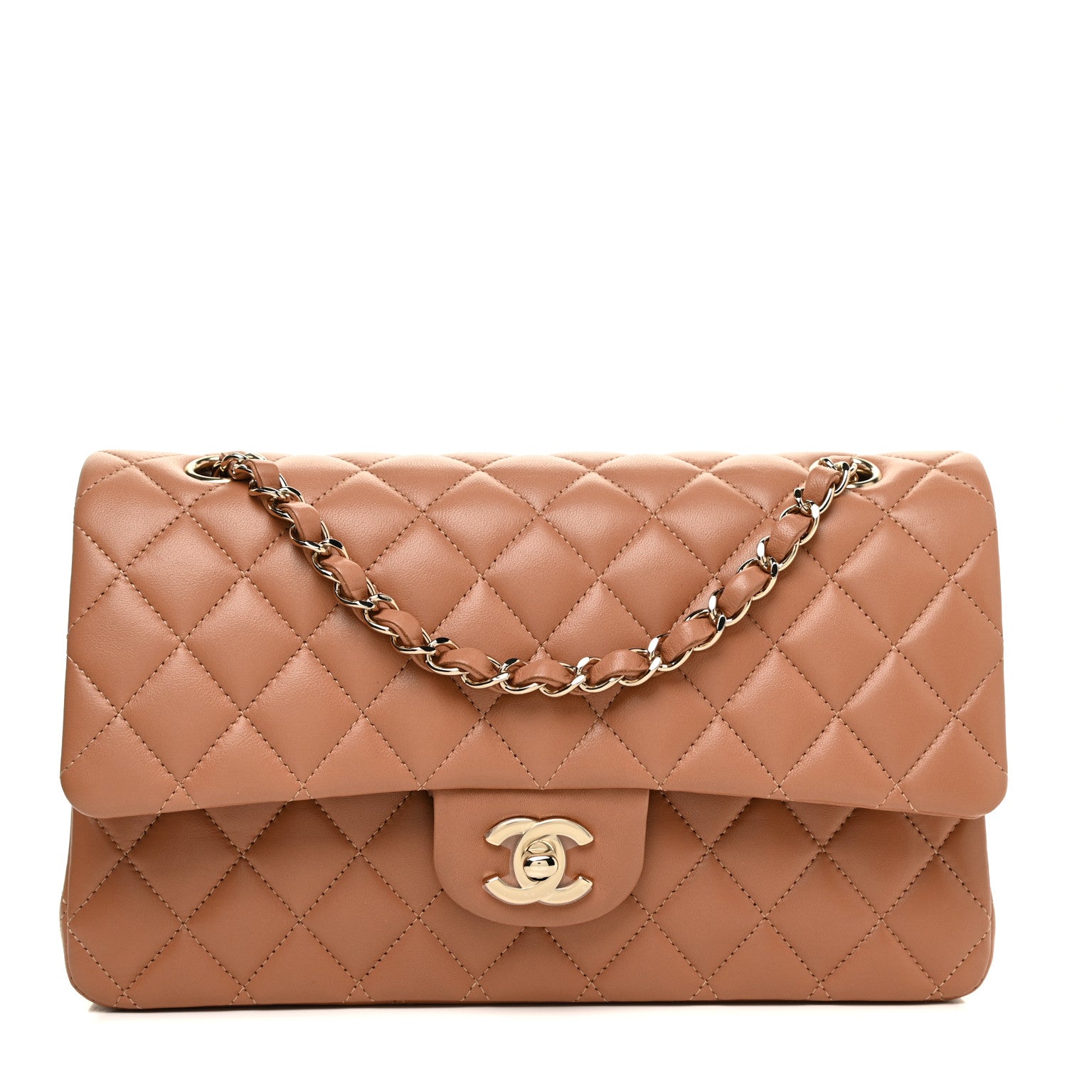Chanel Lambskin Quilted Medium Double Flap Brown 1 of 13