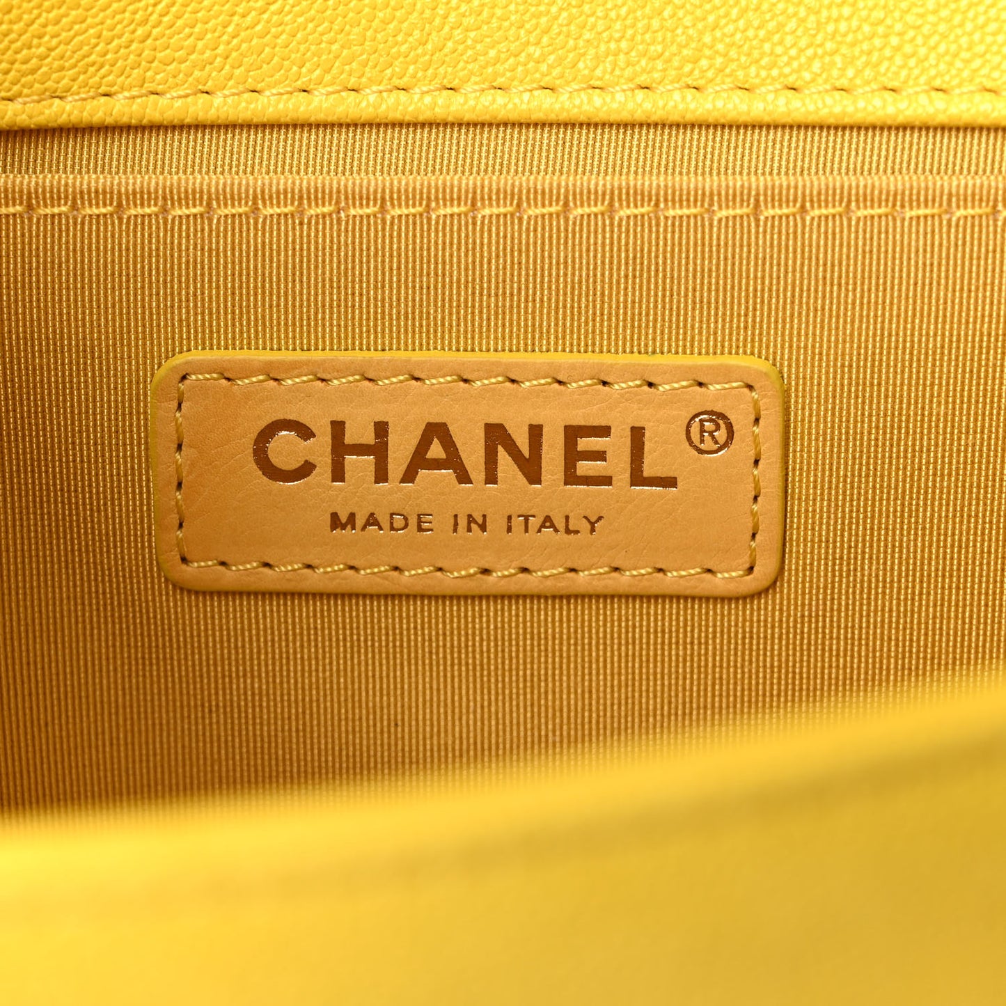 Caviar Quilted Medium Boy Flap Yellow
