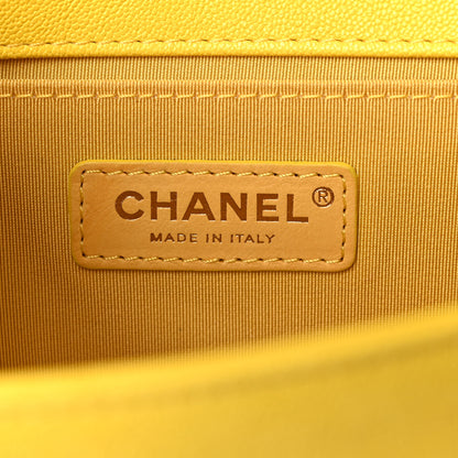 Chanel Caviar Quilted Medium Boy Flap Yellow 5 of 9