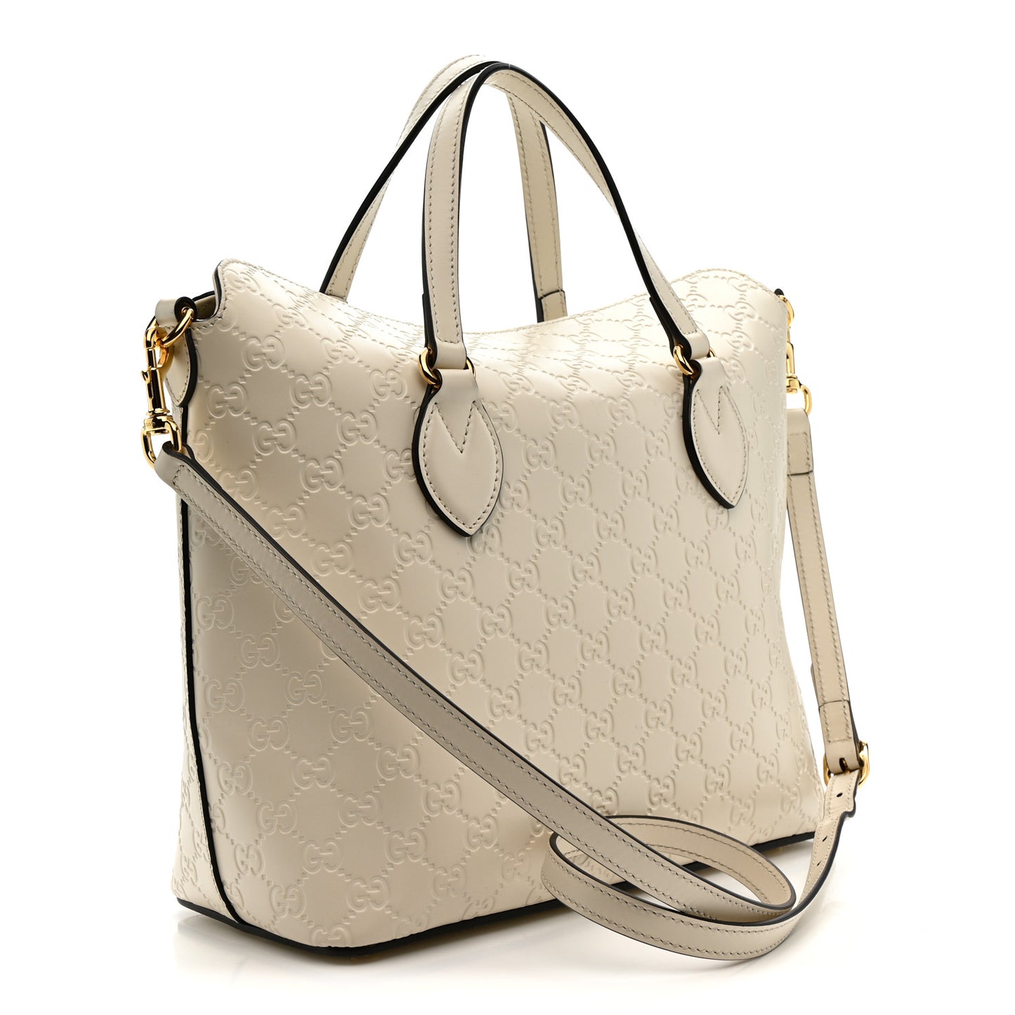 Guccissima Linea A Foldover Tote Off White
