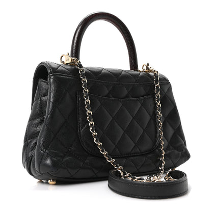 Chanel Caviar Lizard Embossed Quilted Mini Coco Handle Flap Black 5 of 21