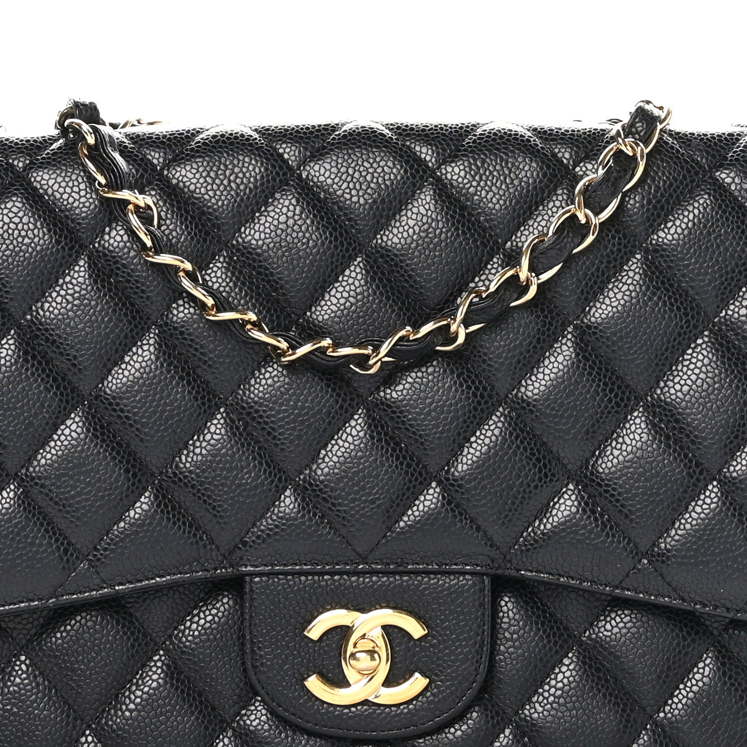 Chanel Caviar Quilted Jumbo Single Flap Black 8 of 10