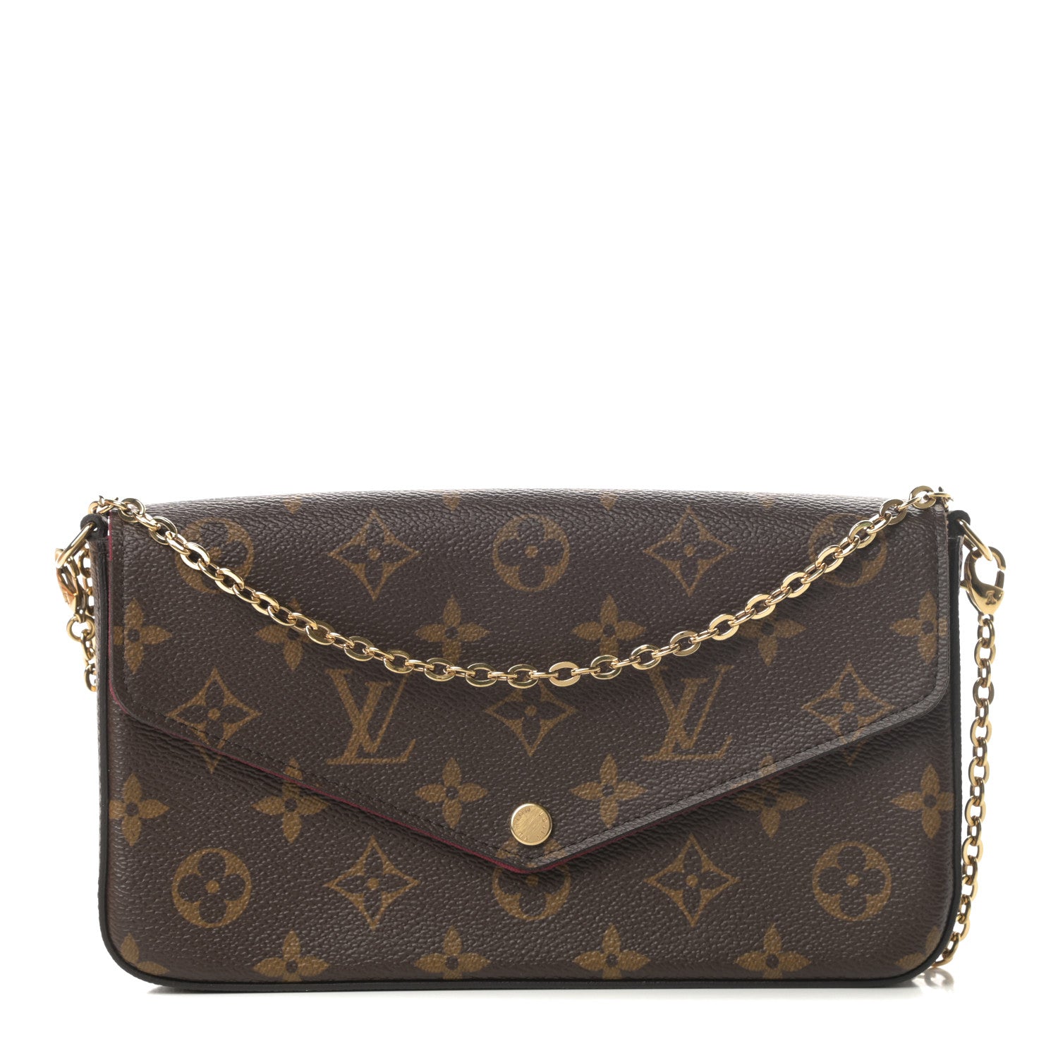Louis Vuitton Monogram Pochette Felicie Chain Wallet Fuchsia 1 of 13