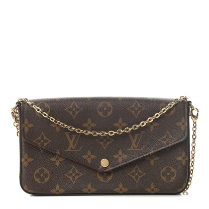 Louis Vuitton Monogram Pochette Felicie Chain Wallet Fuchsia 1 of 13