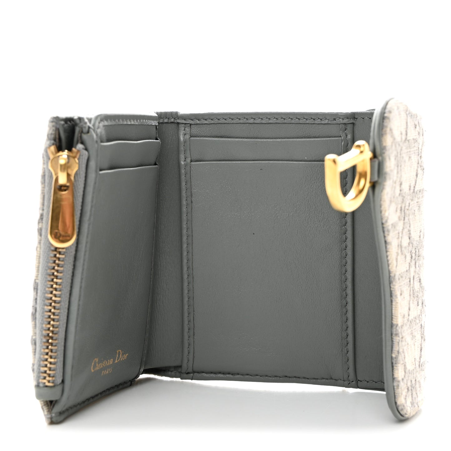 Oblique Saddle Lotus Wallet Grey