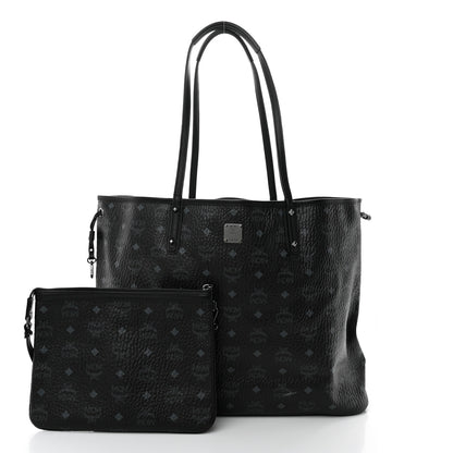 MCM Visetos Large Reversible Shopper Tote Black 3 of 19