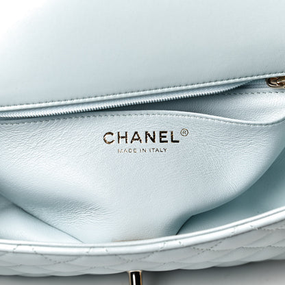 Chanel Lambskin Quilted Mini Top Handle Rectangular Flap Light Blue 6 of 14