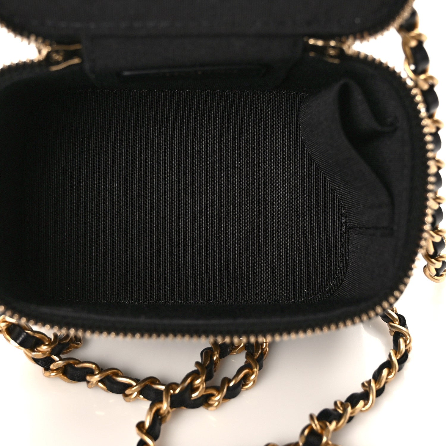 Chanel Lambskin Quilted Top Handle Mini Vanity Case With Chain Black 5 of 9