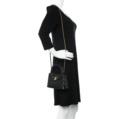 Chanel Shiny Aged Calfskin Quilted Nano Kelly Shopper Black 2 of 11