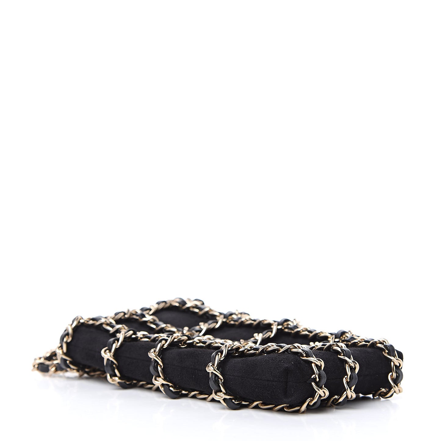 Suede Tech Me Out Clutch With Chain Black